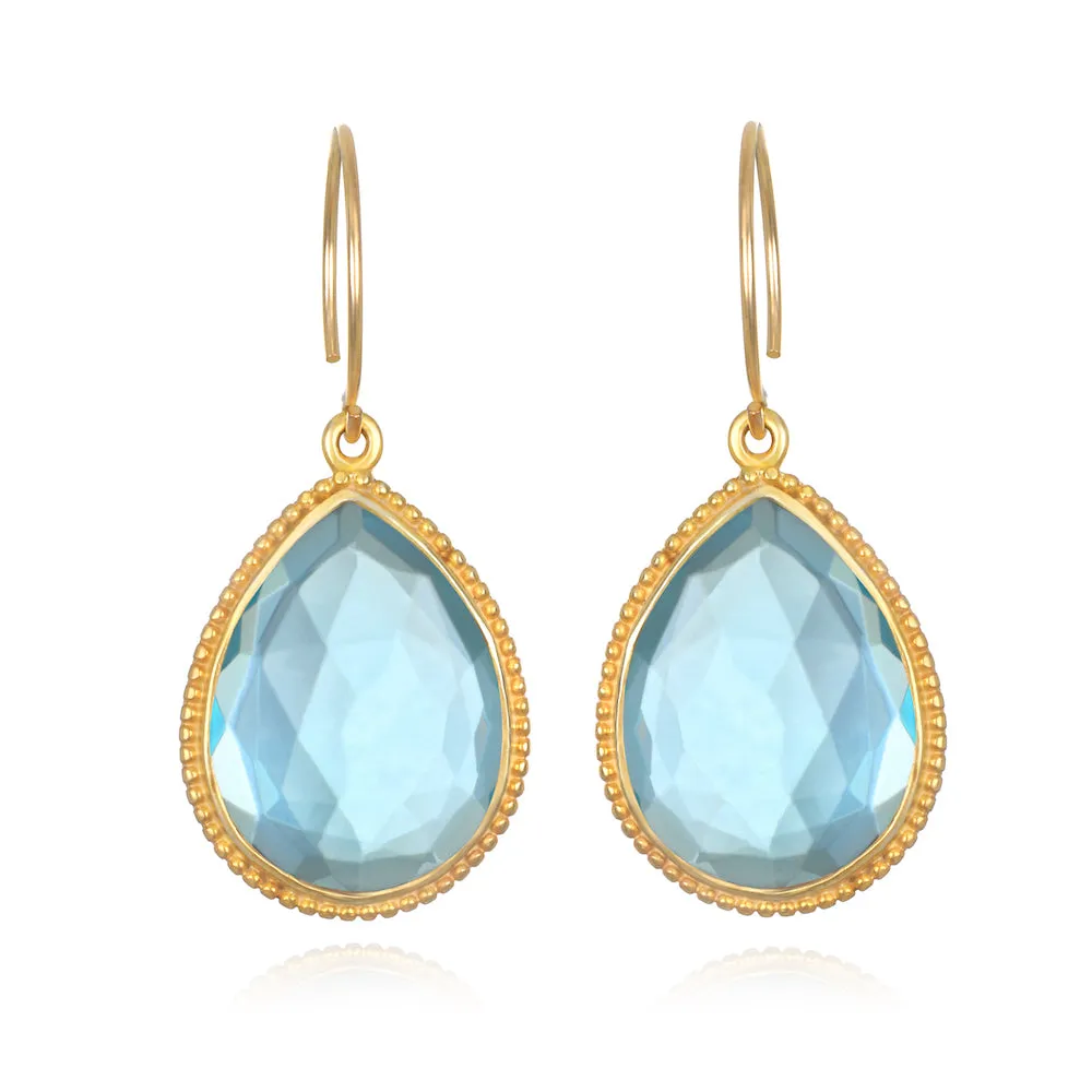 Beaded Teardrop Earring-Blue sold by Amelia Rose Design