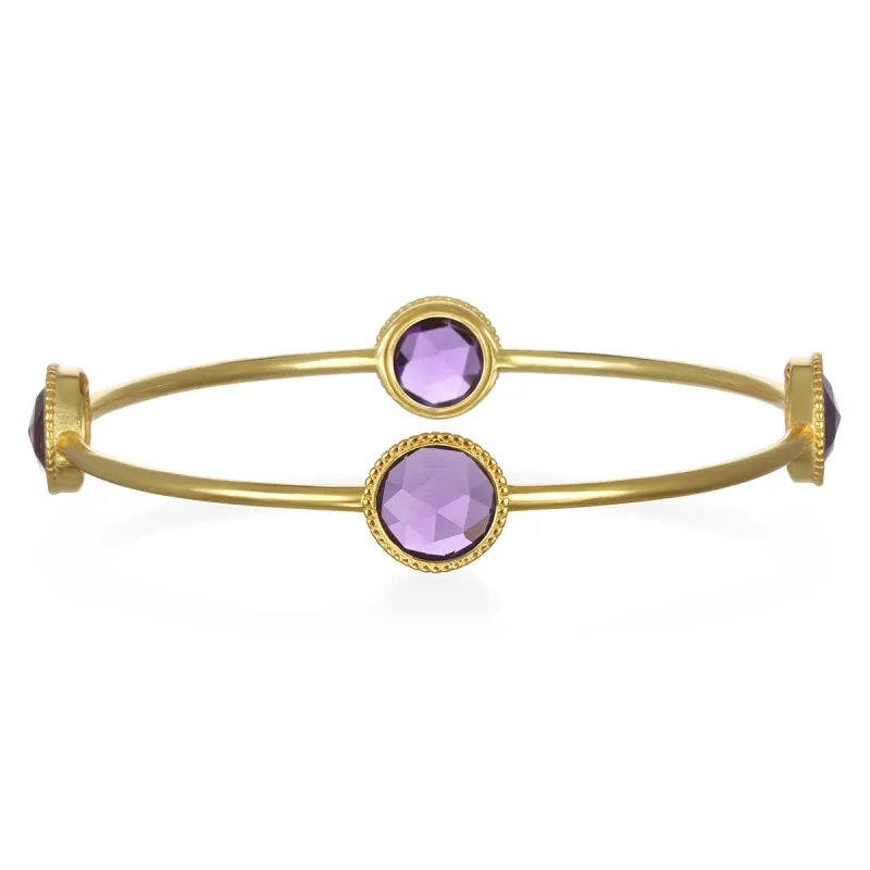 Amethyst Daphne Bangle Gold sold by Amelia Rose Design