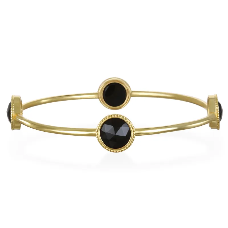 Black Daphne Bangle Gold sold by Amelia Rose Design