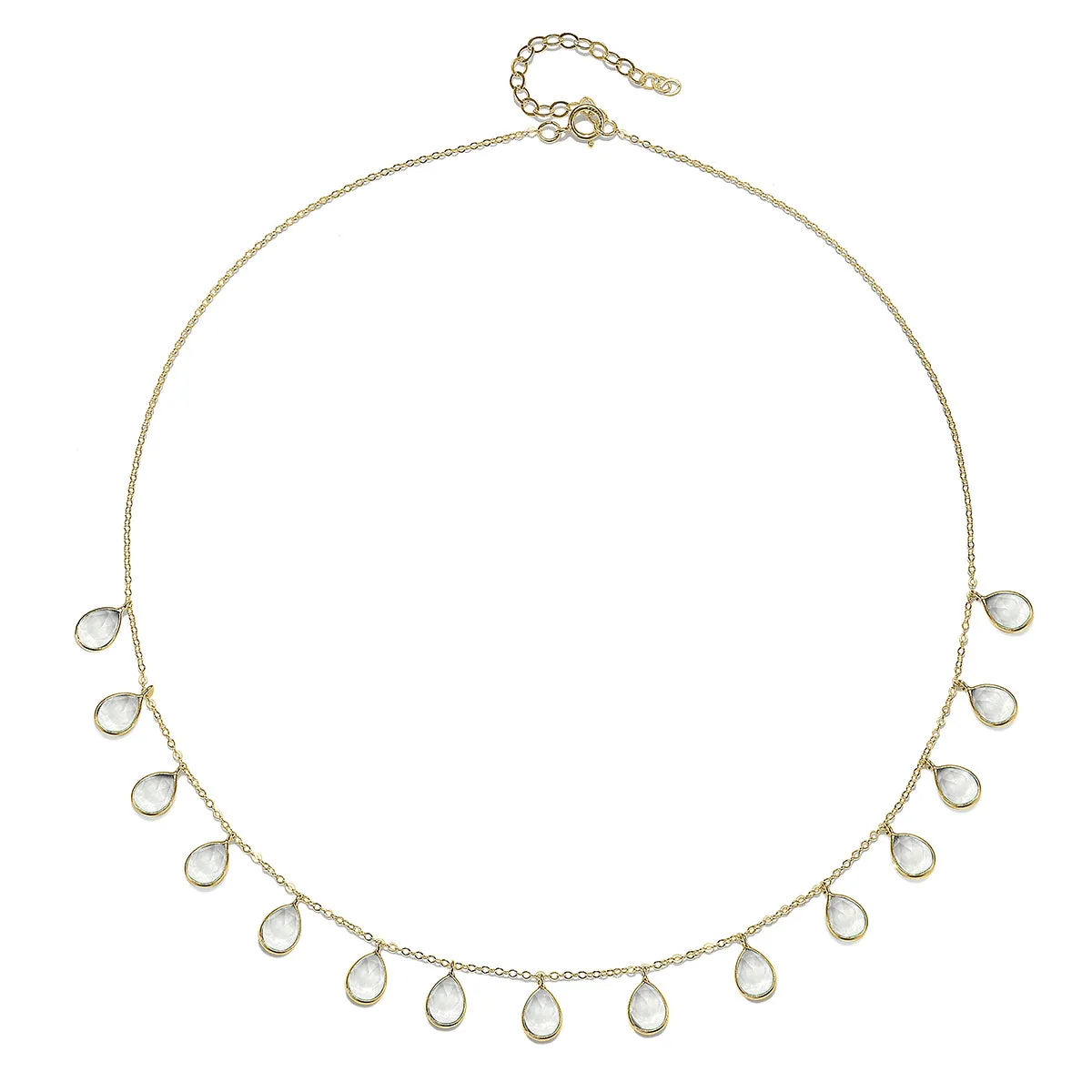 Cabo Gems Necklace-Clear Teardrop sold by Amelia Rose Design