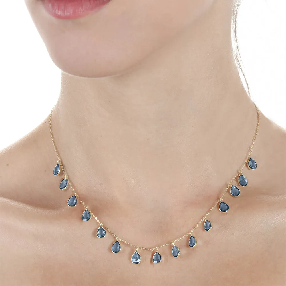 Cabo Gems Necklace-Sapphire Blue Teardrop sold by Amelia Rose Design product image thumbnail 3