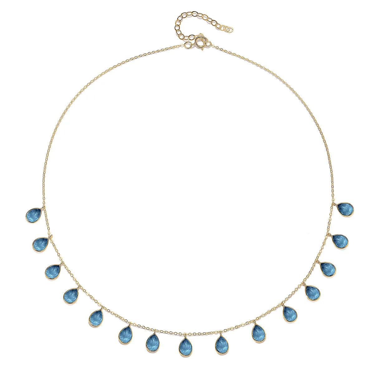 Cabo Gems Necklace-Sapphire Blue Teardrop sold by Amelia Rose Design