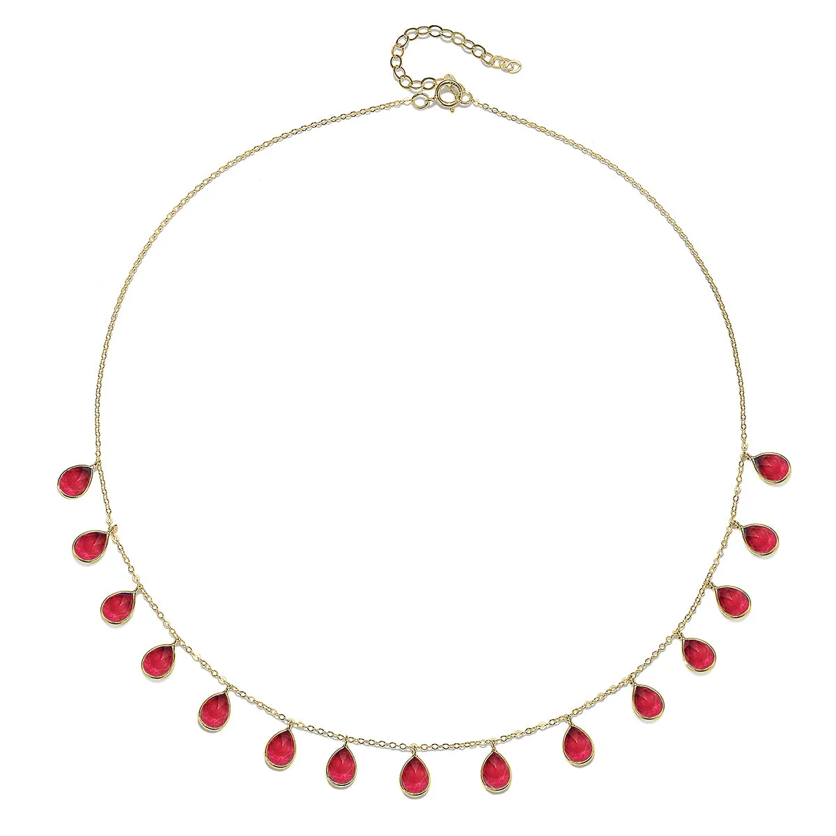Cabo Gems Necklace-Ruby Teardrop sold by Amelia Rose Design