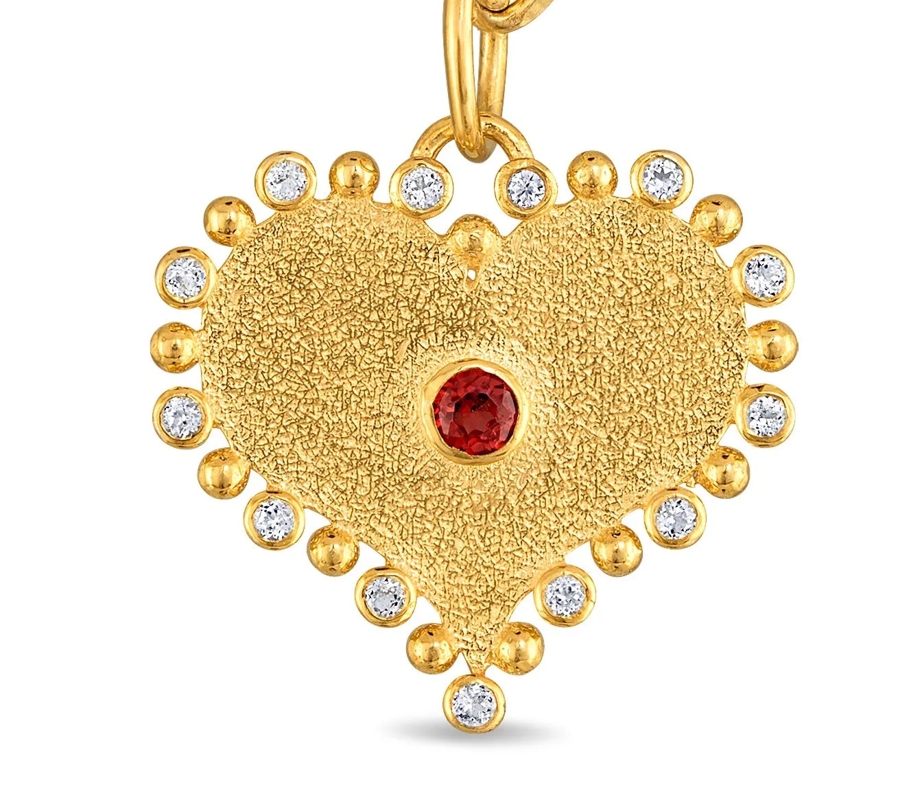 Garnet & Topaz Heart Charm sold by Amelia Rose Design