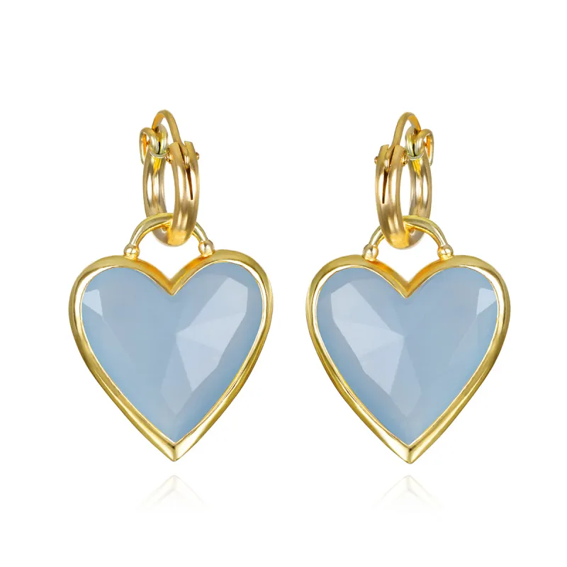 Framed Heart Huggies-Blue Jade sold by Amelia Rose Design