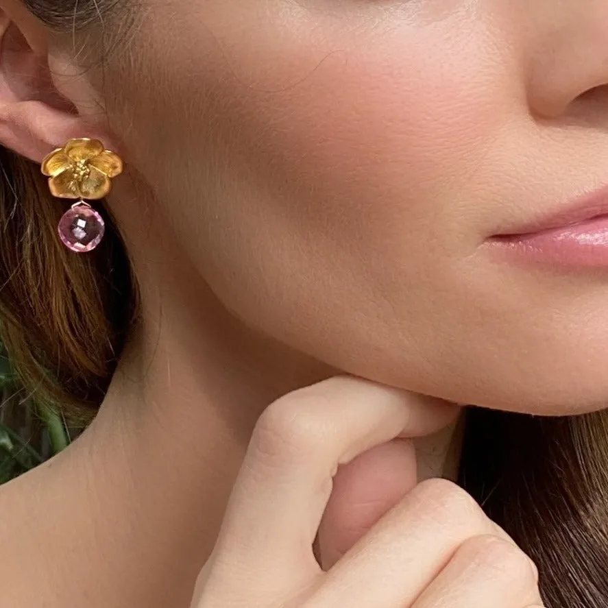 Back in stock! Peony Earring-Pink Topaz sold by Amelia Rose Design product image thumbnail 2