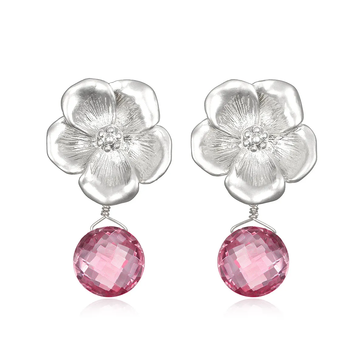 Back in stock! Peony Earring-Pink Topaz sold by Amelia Rose Design product image thumbnail 3