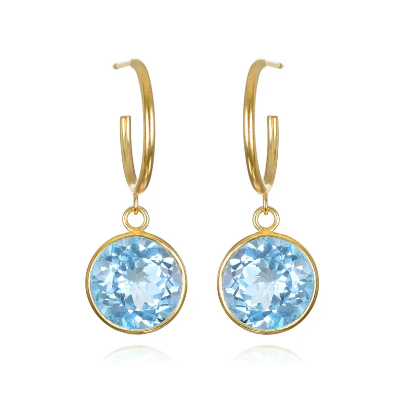 New! Gemstone Post Hoop-Blue Topaz sold by Amelia Rose Design