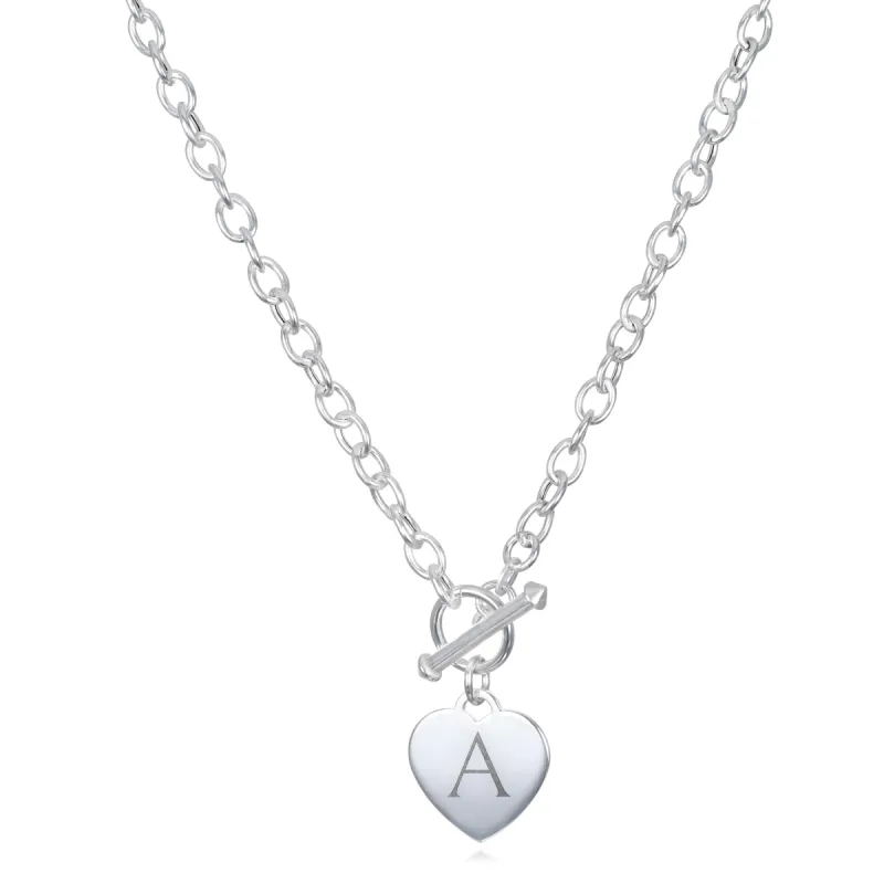 New!  Statement Heart Toggle Necklace-Engravable sold by Amelia Rose Design