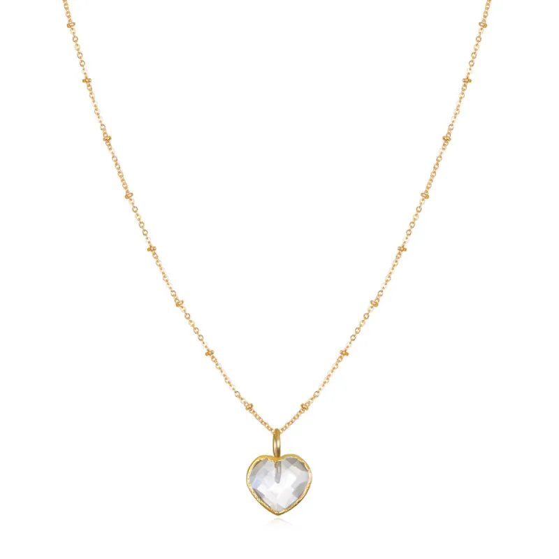Clear Quartz Heart Necklace sold by Amelia Rose Design
