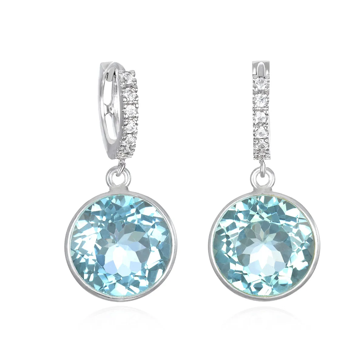 New! Grand Gemstone Huggies-Blue Topaz sold by Amelia Rose Design