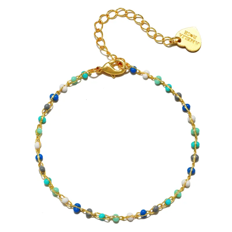 New! Wrapped Beaded Bracelet-Ocean sold by Amelia Rose Design