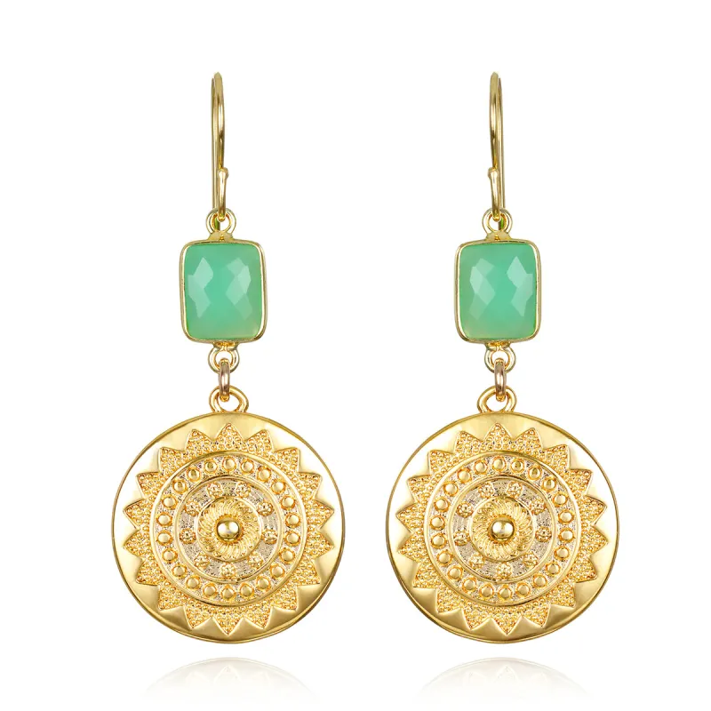 New! Sun Medallion Dangles -Chrysoprase sold by Amelia Rose Design