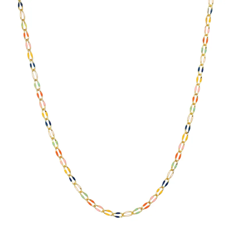 New!  Curb Enamel Necklace-Rainbow sold by Amelia Rose Design