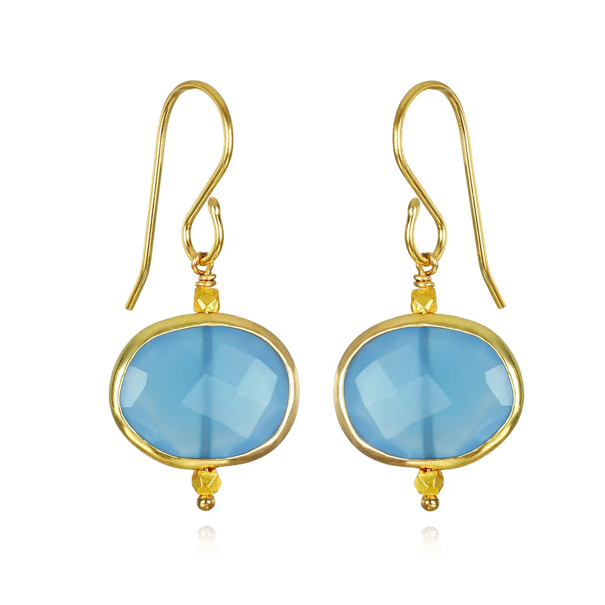New! Bezeled Drops-Blue Chalcedony sold by Amelia Rose Design