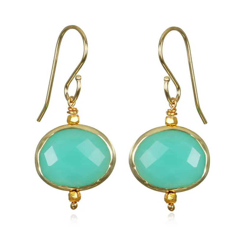 New! Bezeled Drops-Chyrsoprase sold by Amelia Rose Design