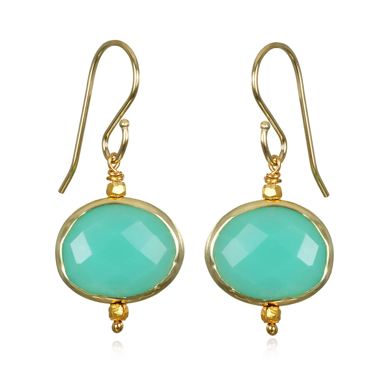 New! Bezeled Drops-Chyrsoprase sold by Amelia Rose Design