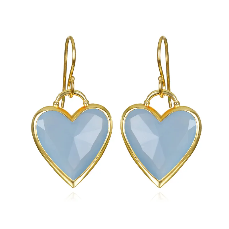 New!  Framed Heart Dangles-Blue Jade sold by Amelia Rose Design