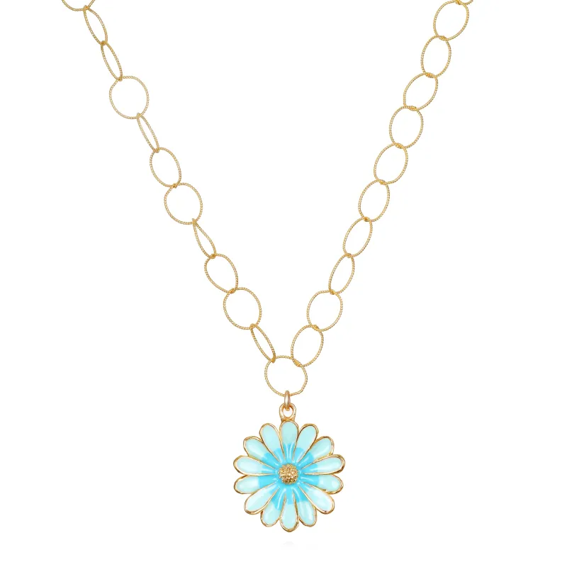 New! Daisy Necklace-Blue sold by Amelia Rose Design