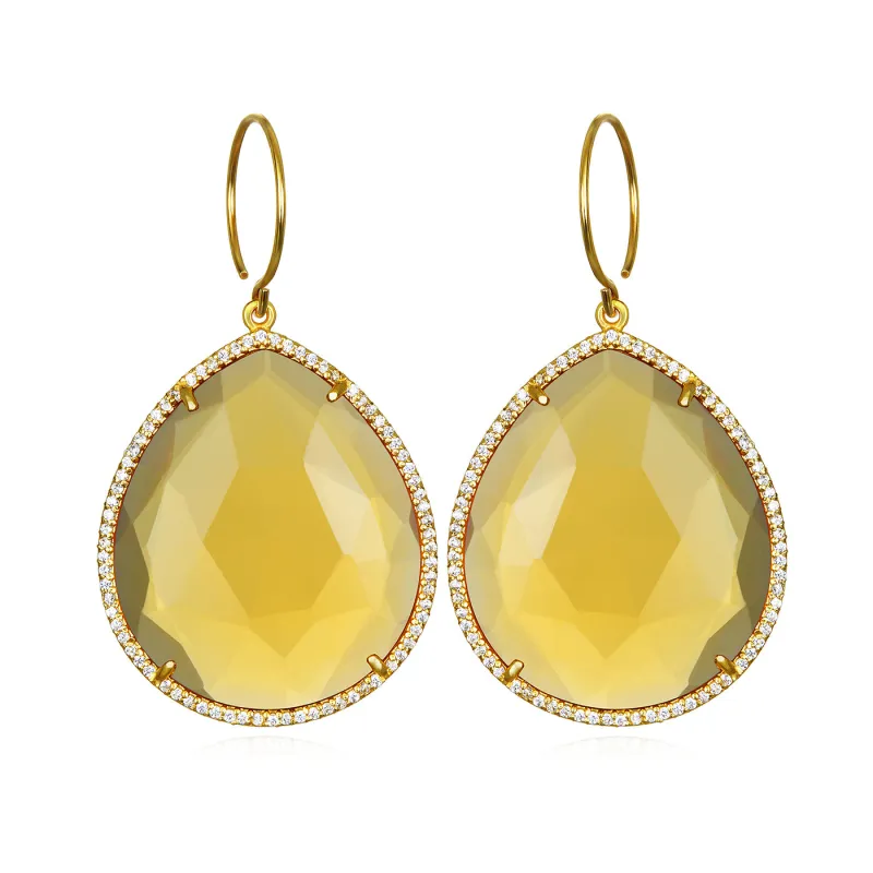 Paris Grand Teardrop Citrine Gold sold by Amelia Rose Design