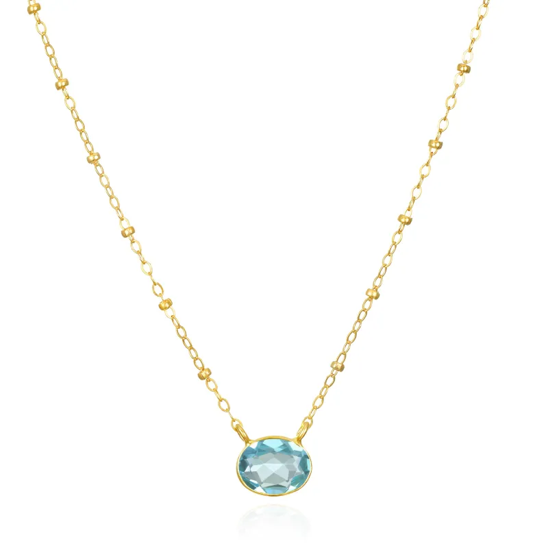 New!  Bezel Satellite Necklace-Sky Blue Topaz sold by Amelia Rose Design