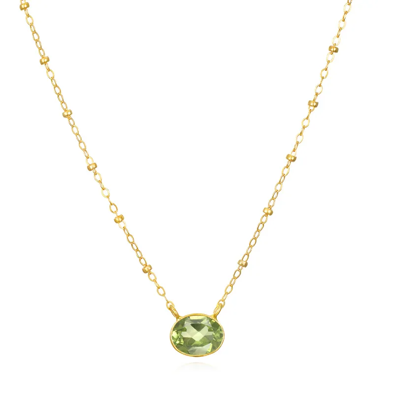 New!  Bezel Satellite Necklace-Peridot sold by Amelia Rose Design