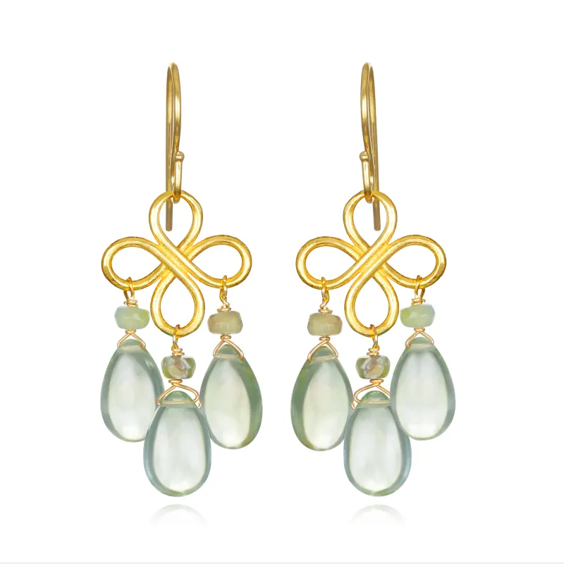 New!  Clover Dangles-Green Amethyst sold by Amelia Rose Design