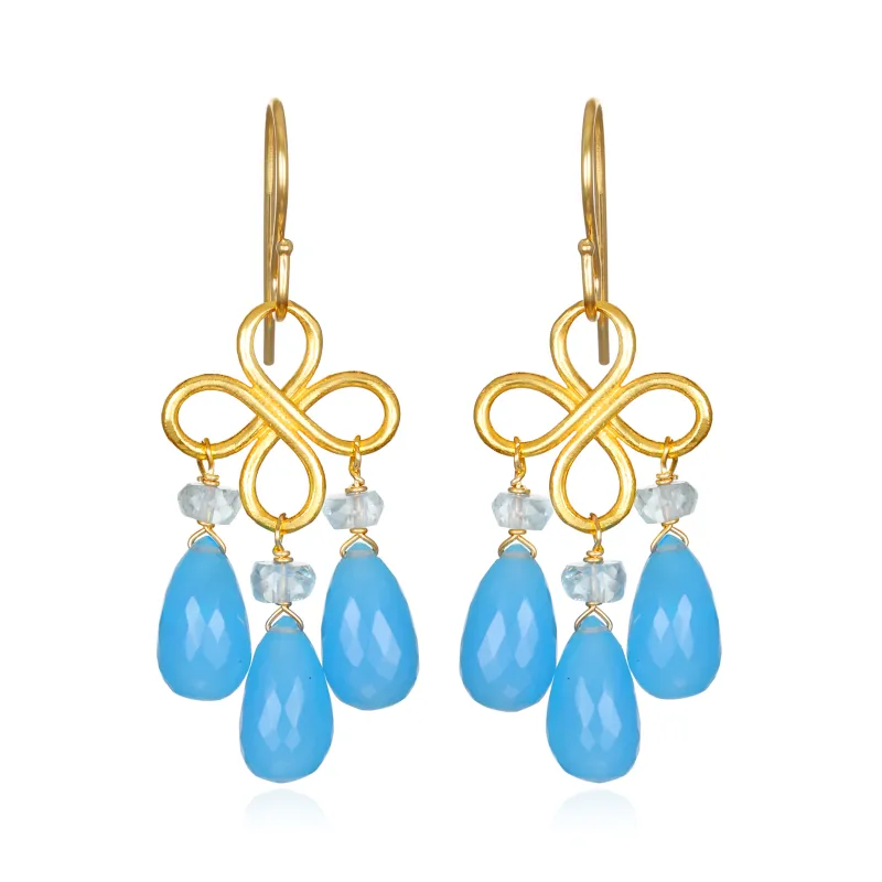 New!  Clover Dangles-Blue Chalcedony sold by Amelia Rose Design