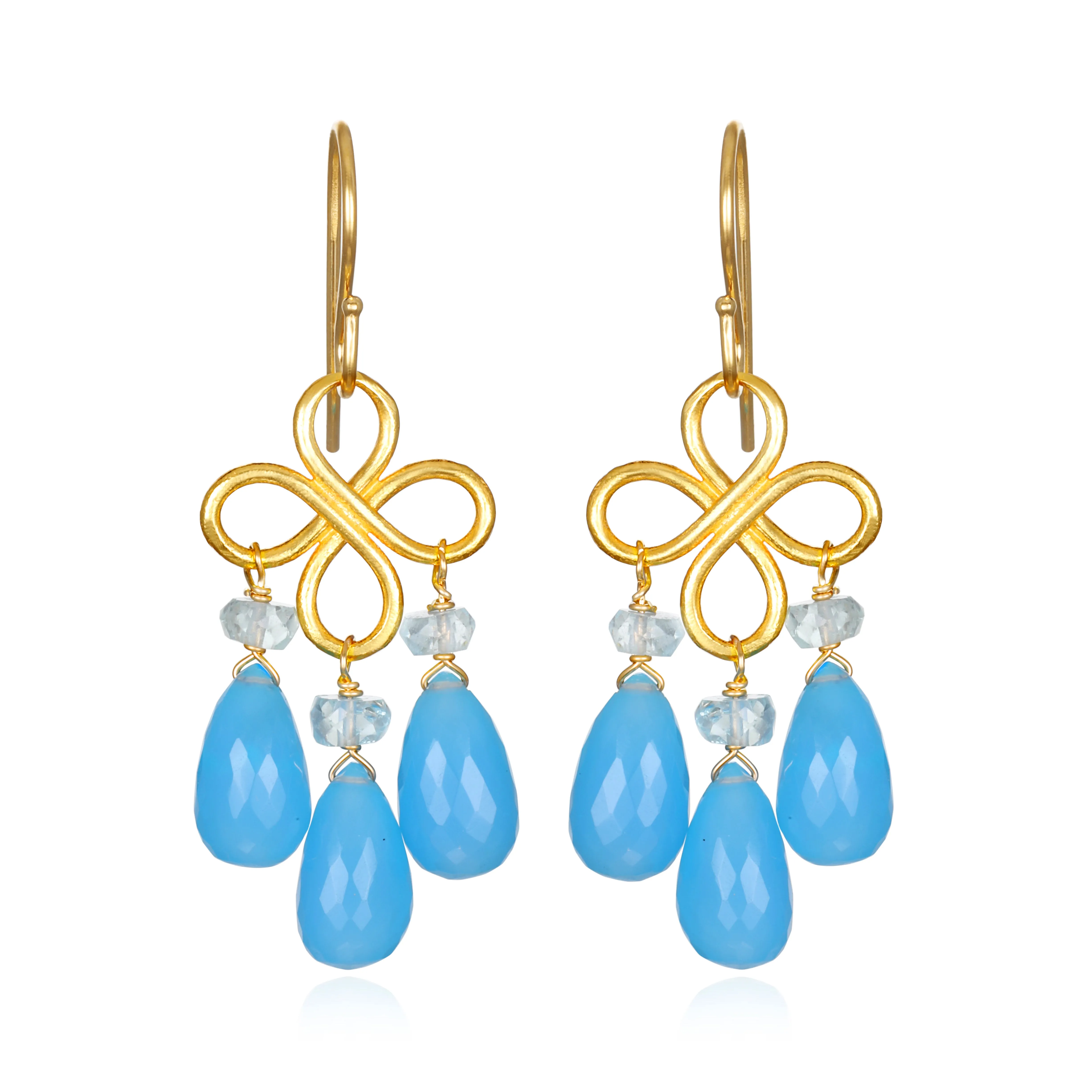 New! Clover Dangles-Blue Chalcedony sold by Amelia Rose Design