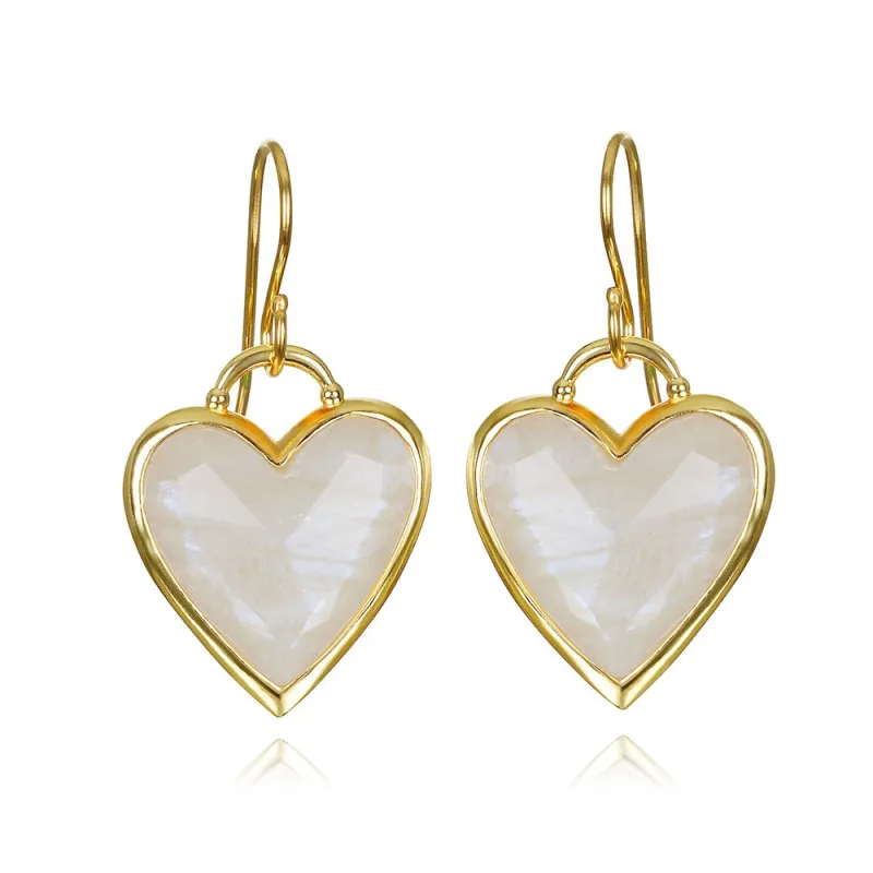 New! Framed Heart Dangles-Rainbow Moonstone sold by Amelia Rose Design