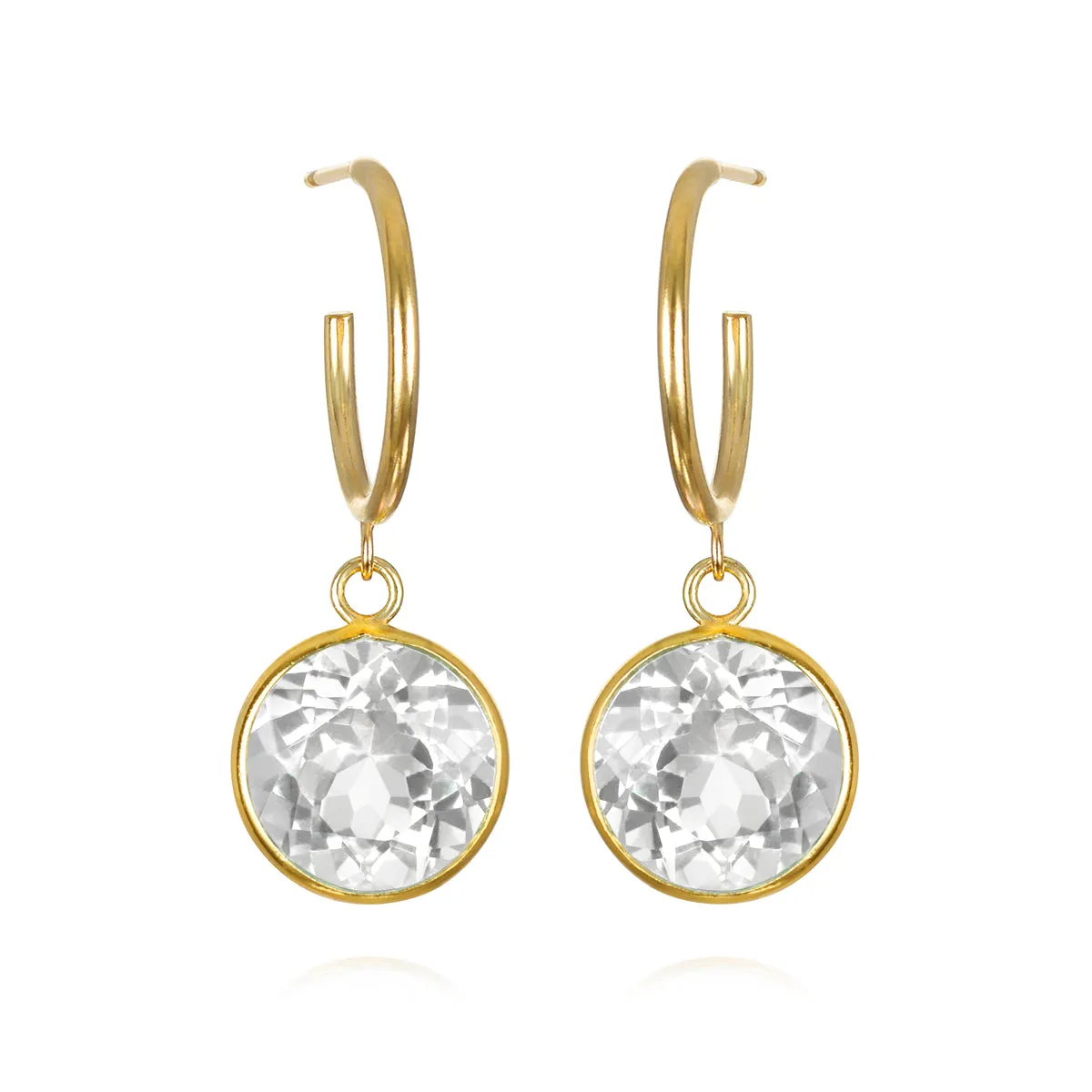 New! Gemstone Post Hoop-White Topaz sold by Amelia Rose Design