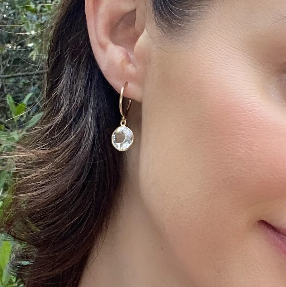 New! Gemstone Post Hoop-White Topaz sold by Amelia Rose Design product image thumbnail 2