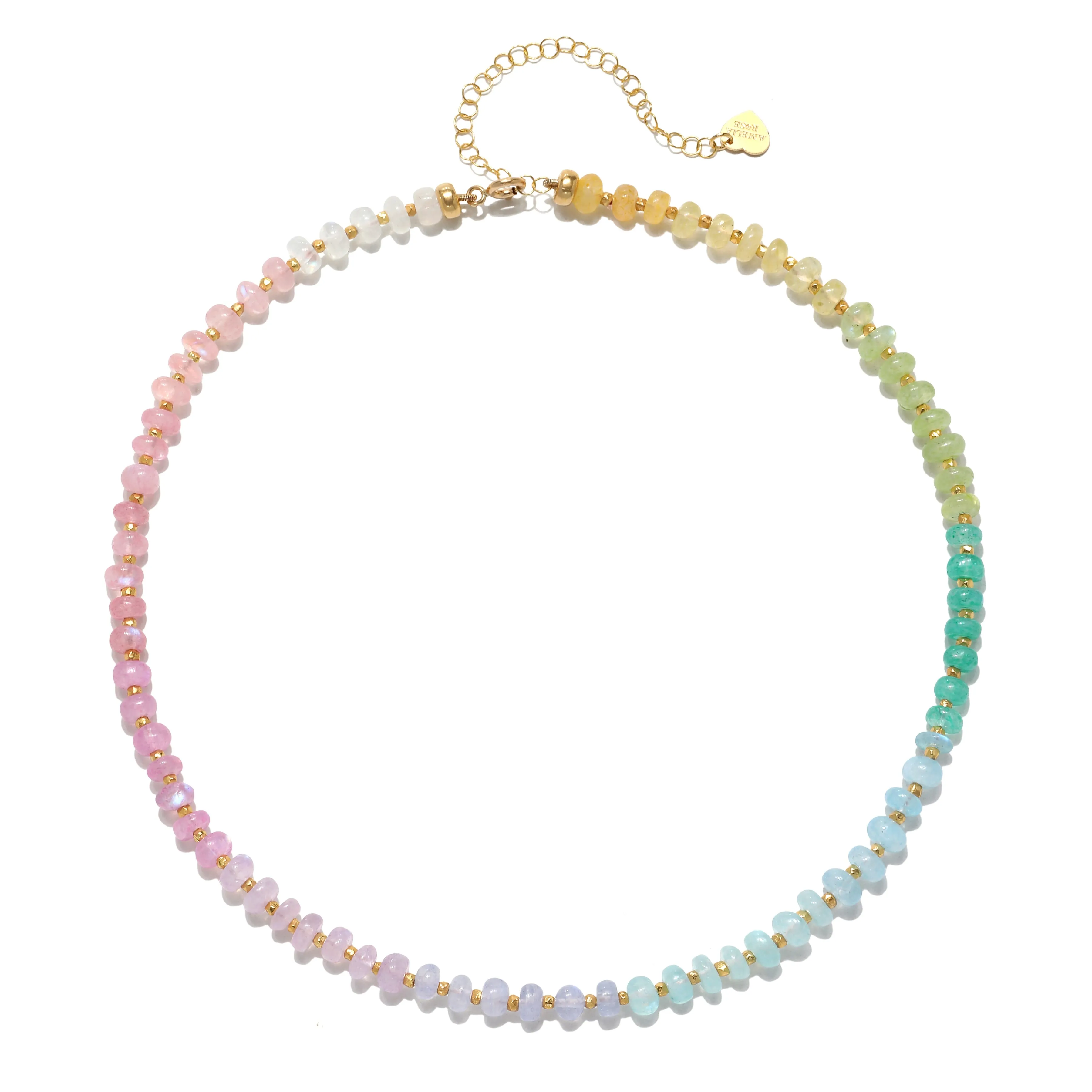New! Pastel Rainbow Moonstone Sparkle Necklace sold by Amelia Rose Design