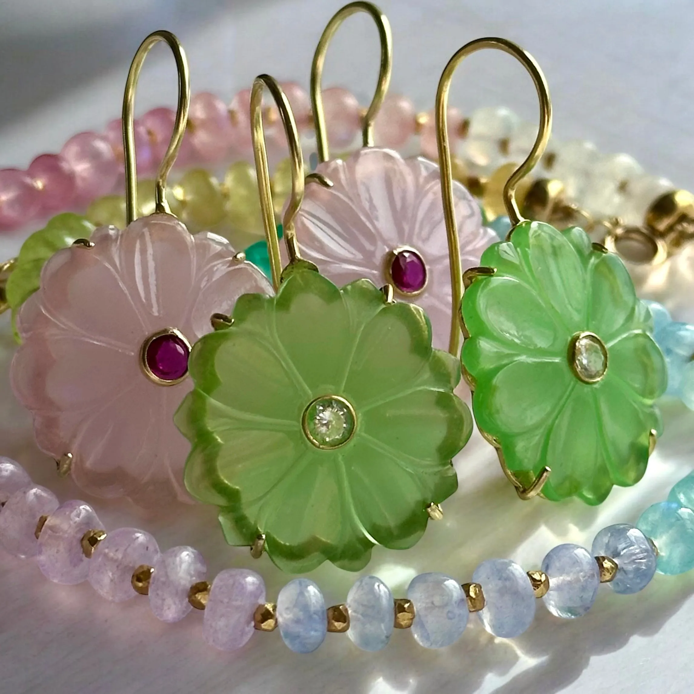 New! Pastel Rainbow Moonstone Sparkle Necklace sold by Amelia Rose Design product image thumbnail 2