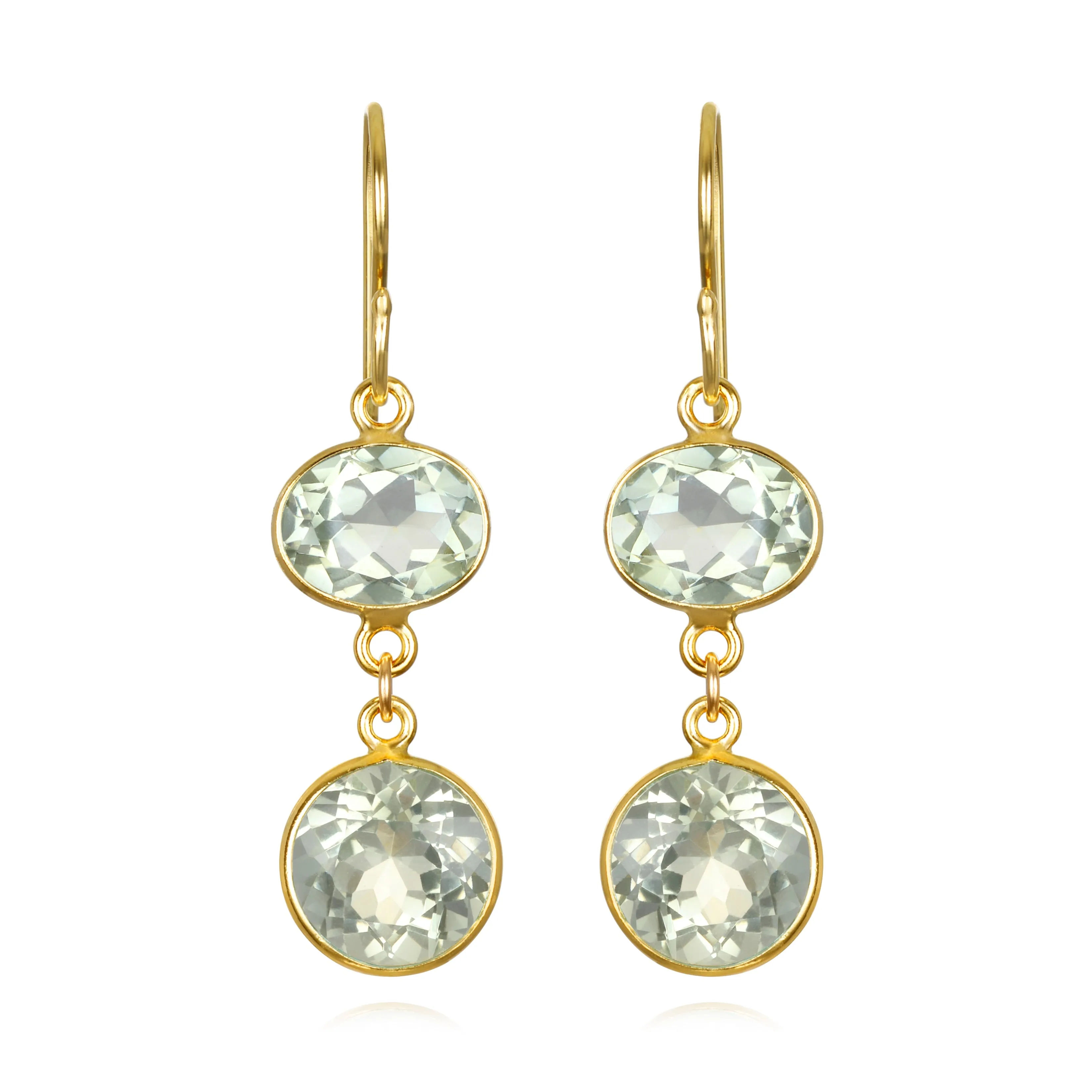 New! Bezel Double Dangles-Green Amethyst sold by Amelia Rose Design
