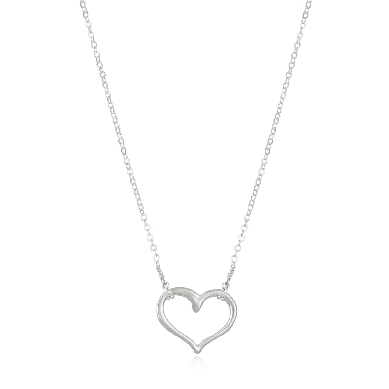 Open Heart Necklace-Sterling Silver sold by Amelia Rose Design