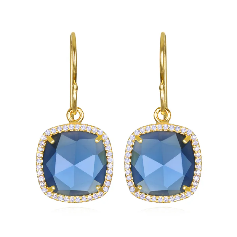 New! Paris Cushion Cut Earring - Sapphire Blue sold by Amelia Rose Design