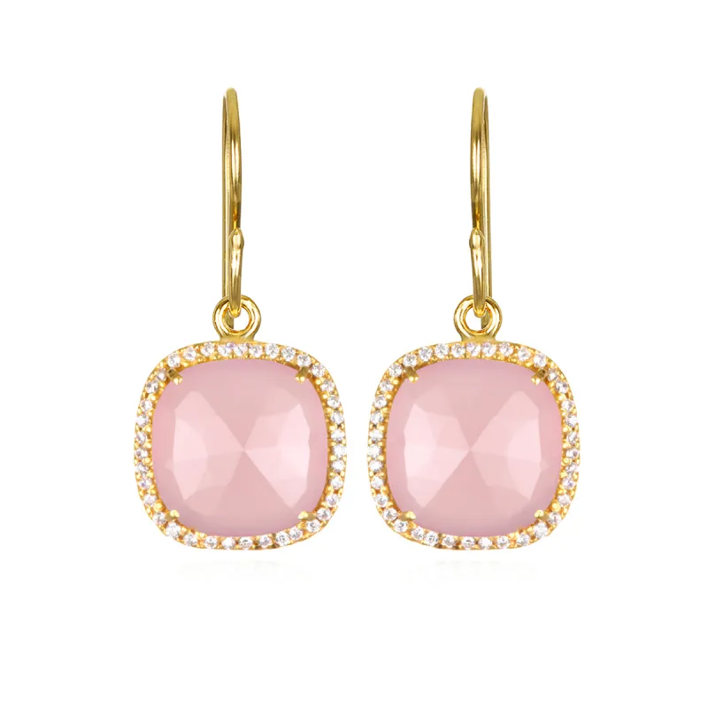 New! Paris Cushion Cut Earring - Pink sold by Amelia Rose Design