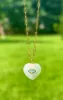 New!  Rainbow Moonstone & Blue Topaz Heart Charm Necklace sold by Amelia Rose Design