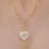 New!  Rainbow Moonstone & Blue Topaz Heart Charm Necklace sold by Amelia Rose Design