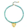 New! Statement Heart Blue Opal Necklace sold by Amelia Rose Design