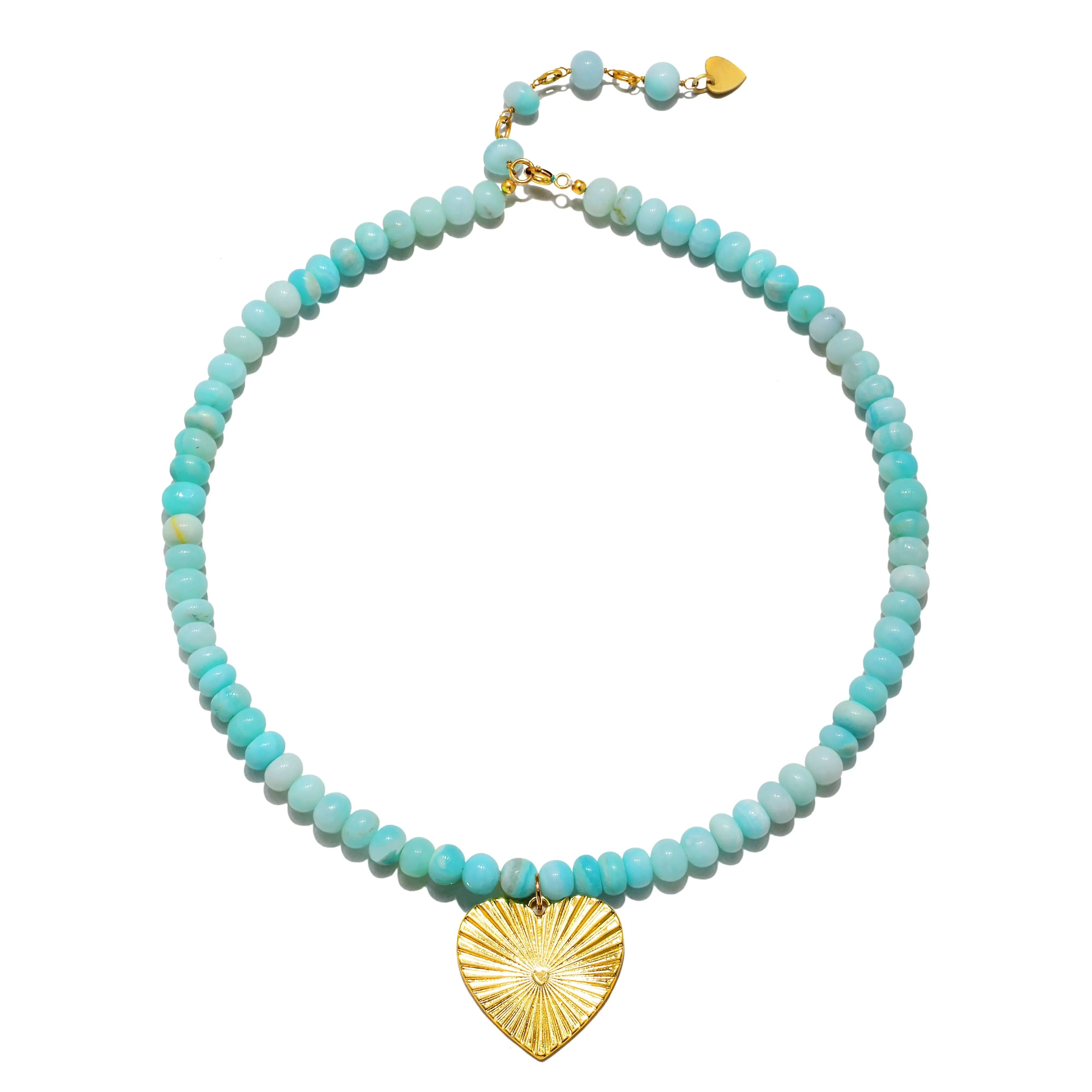 New! Statement Heart Blue Opal Necklace sold by Amelia Rose Design