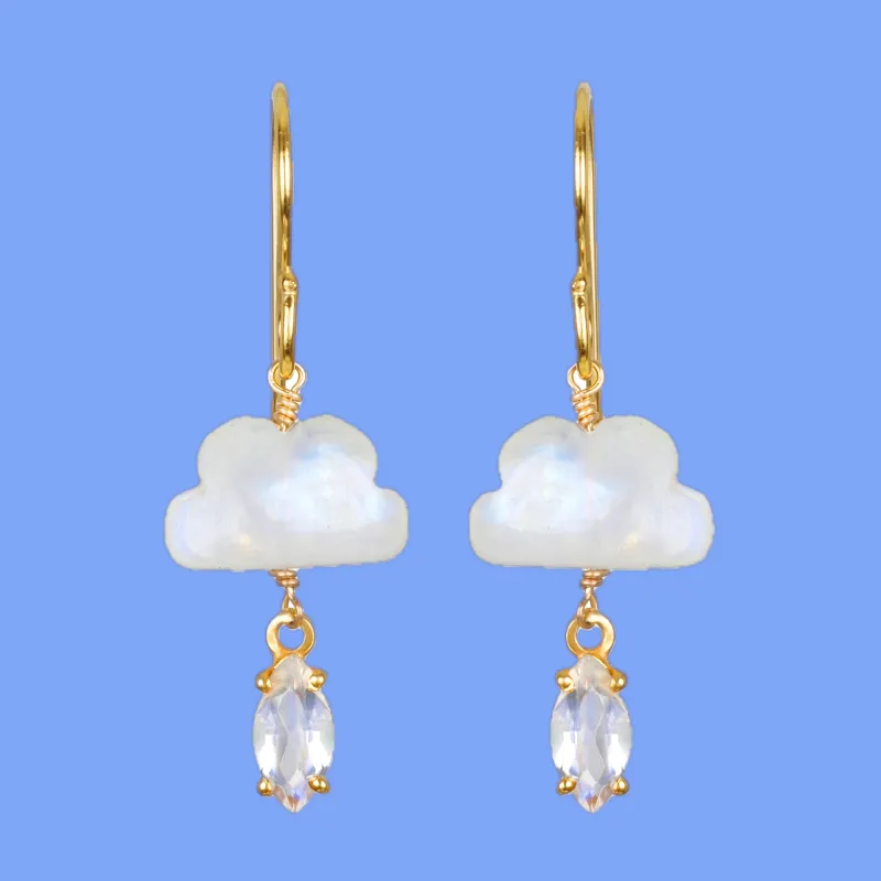New!  Cloud Dangles-Rainbow Moonstone sold by Amelia Rose Design