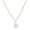 New! Rainbow Moonstone & White Topaz Petite Loop Necklace sold by Amelia Rose Design