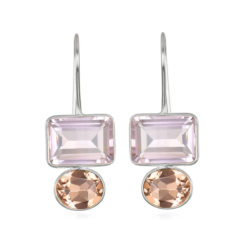 Valencia Earring-Blush & Champagne Silver sold by Amelia Rose Design