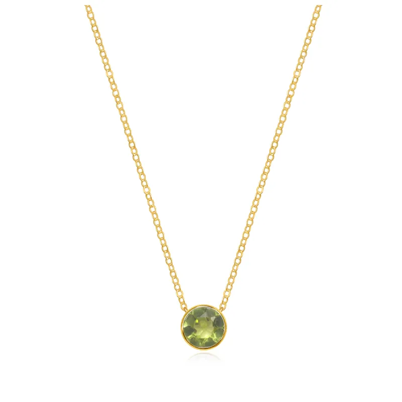 Birthstone Solitaire Necklace-August Peridot sold by Amelia Rose Design