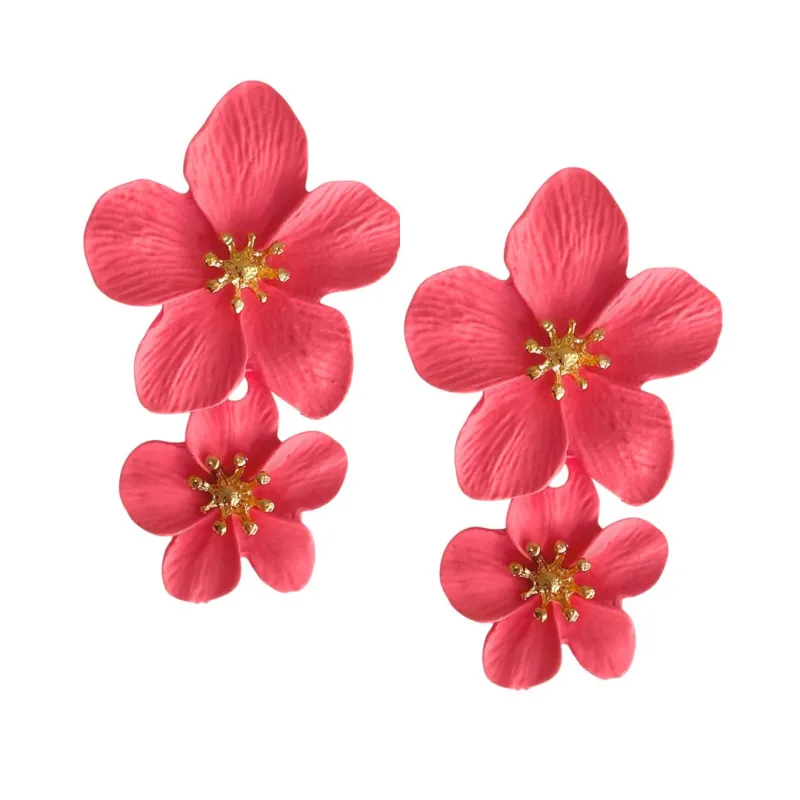 New! Grand Flower Post Dangles-Pink sold by Amelia Rose Design