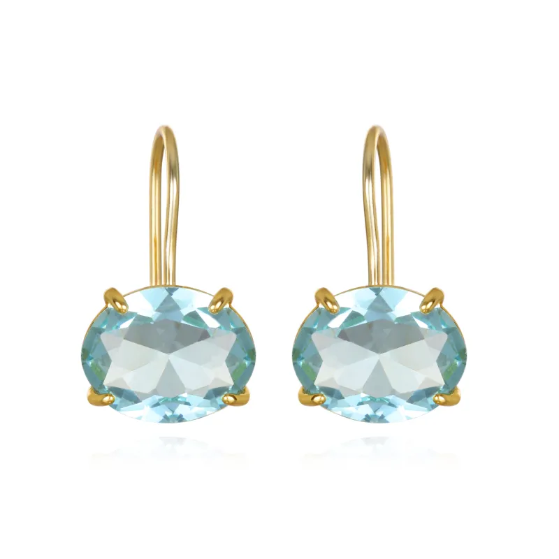 Oval Dangles-Aqua sold by Amelia Rose Design