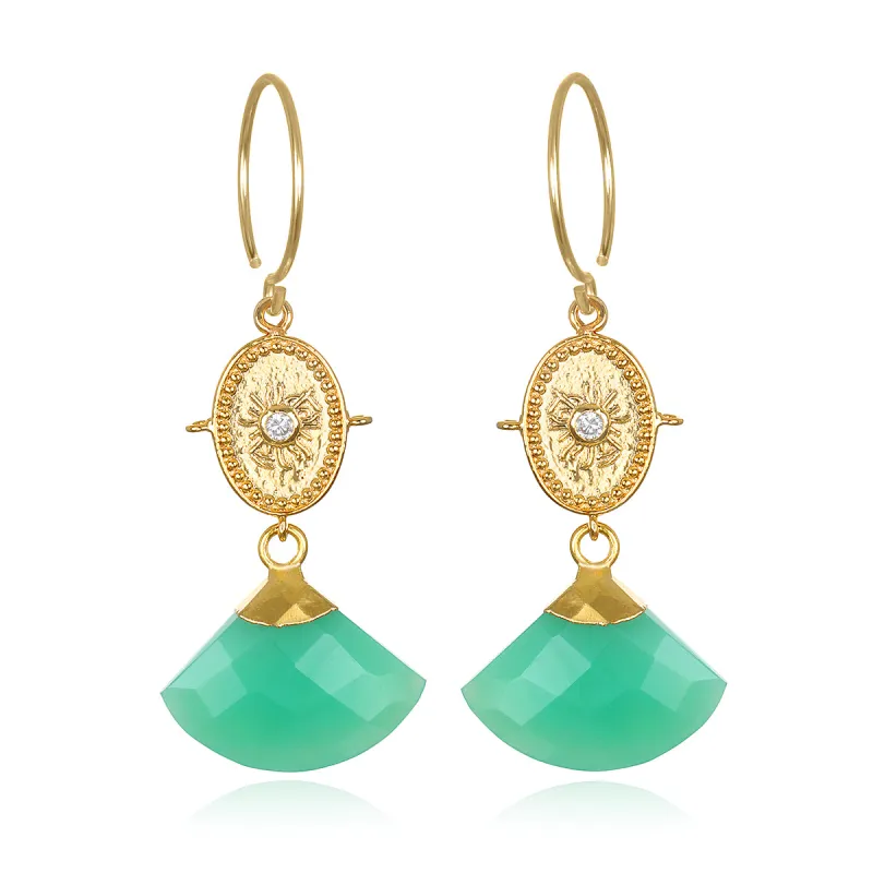 Fan Dangles-Chrysoprase made by Amelia Rose Design