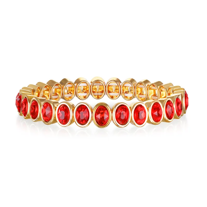Framed Oval Bracelet-Red sold by Amelia Rose Design